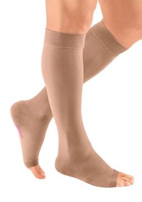 Medi Plus Calf Highs, Open Toe, Petite, X-Wide, 20-30mmHg (Size: VI) Beige