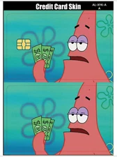 Spongebob Patrick Star Credit Card Smart Sticker Skin Pre-cut Small Chip Debit