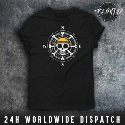 One Piece T Shirt Compass Skull Logo Monkey D Luffy Roronoa Zoro Nami Usopp Ebay