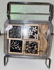 Stampin Up 2003 Mostly Flowers Wood Mounted Rubber Stamp Set Of 4
