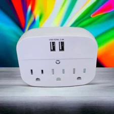 Cruise Power Strip No Surge Protector with USB Outlets - Ship Approved New