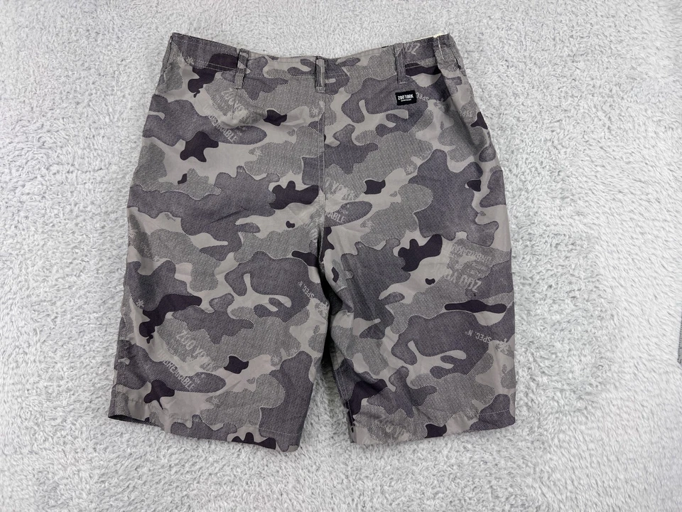 Zoo York 短裤男式 34 灰色城市迷彩斜纹布 100% 聚酯纤维滑板冲浪 — 第 2/4 张图片