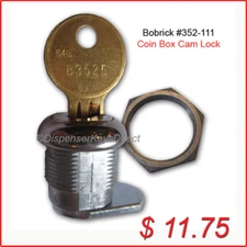 Bobrick Cam Lock Set #352-111 for Coin Box Sanitary Napkin Vending Units (1/set)