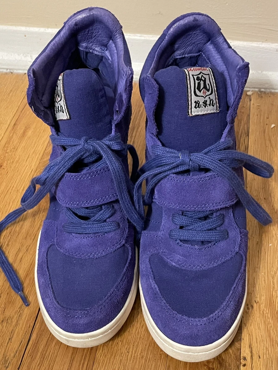 Purple wedge sneakers sale