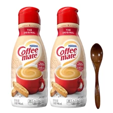 CoffeeMate Original Liquid Coffee Creamer 32 oz 2 pack w/ Wooden Spoon