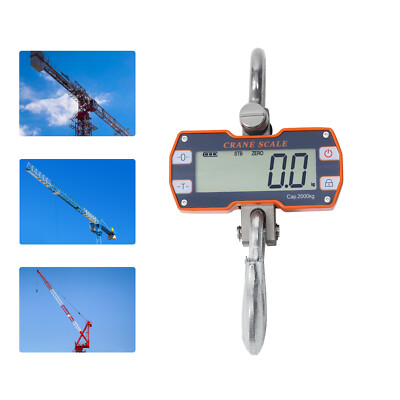 2 Ton Digital Hanging Scale w/ Remote Heavy Duty Industrial Crane Scale Orange