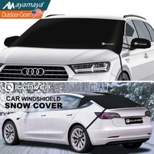 Car Windshield Front Rear Snow Cover 600D Heavy Duty Ice Frost Protector Guard