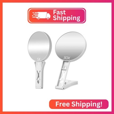 Magnifying Mirror 30X/5X Double Sided Hand Mirror,Precision Makeup at 30X Magnif