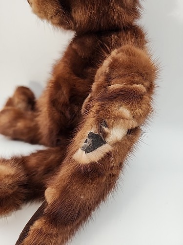 Vintage OOAK Künstler handgefertigt 14" verbunden Nerz Fell Teddybär - reparaturbedürftig - Bild 6 von 12