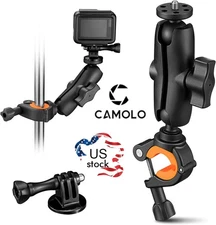 360° Motorcycle Camera Mount for GoPro Bike Holder Handlebar Mount Bracket Stand