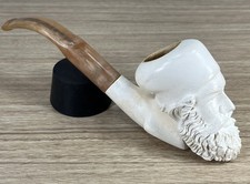Vintage Meerschaum Hand Carved Estate Pipe Turkish Figural Bent