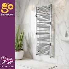 Heated Towel Rail Chrome Bathroom Radiator Ladder Warmer Modern + Hangers