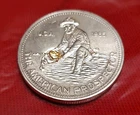 1985 Engelhard ‘The American Prospector’  1oz Silver Round  1g Gold Added to Pan
