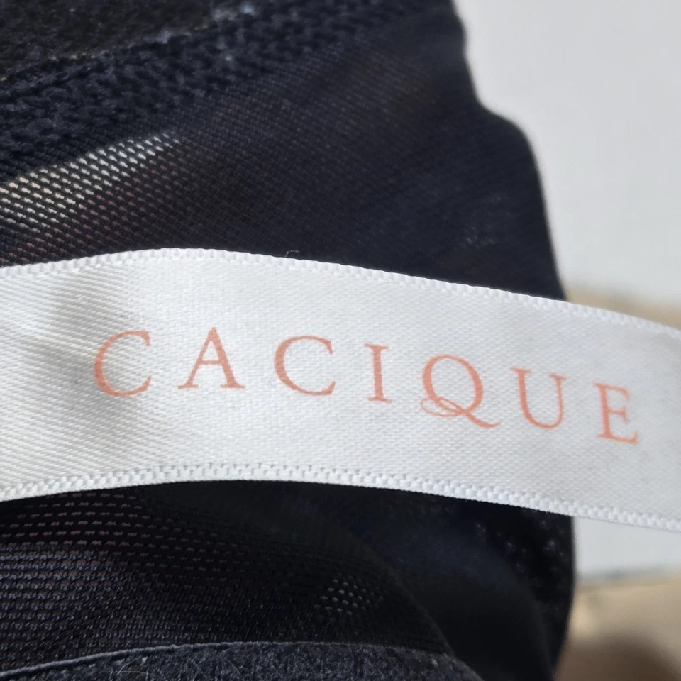 Sujetador Cacique Mujer 42DD Negro Floral Moderno Encaje Cubierto Sin Forro Cobertura Completa Foto 3 de 4