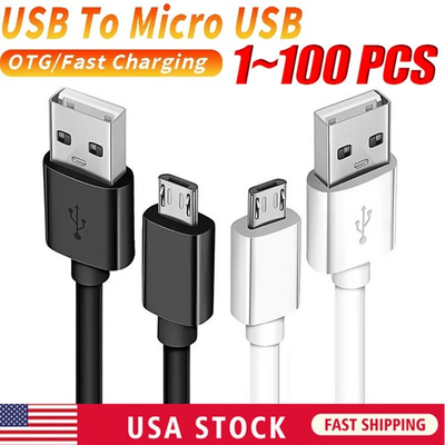 #ad 3 6ft Micro USB Fast Charging Cable Cord For Samsung Android Phone Charger LOT $19.49
