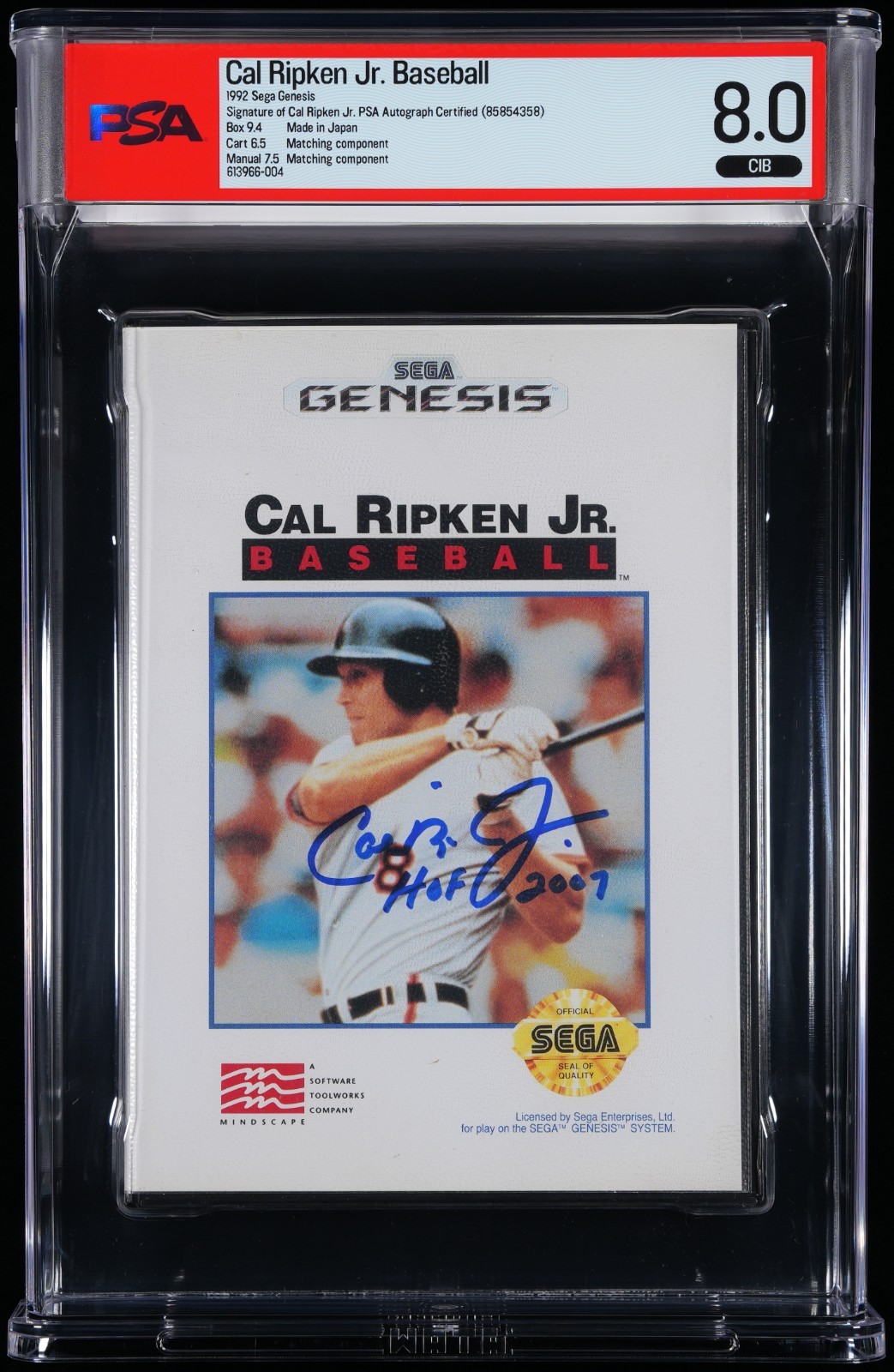 Cal Ripken Jr Baseball Sega Genesis PSA 8.0  Auto BAS CIB
