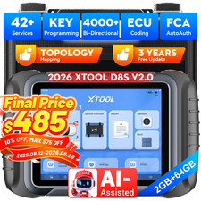 Xtool D8s V2.0 Auto Diagnostic Obd2 Scanner E.cu Coding Topo Mapping 42 Resets