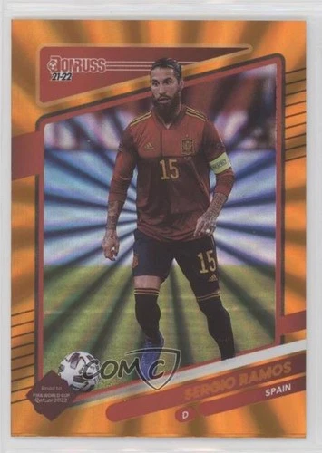 2021-22 Panini Donruss Road to Qatar Holo Orange Laser Sergio Ramos #144