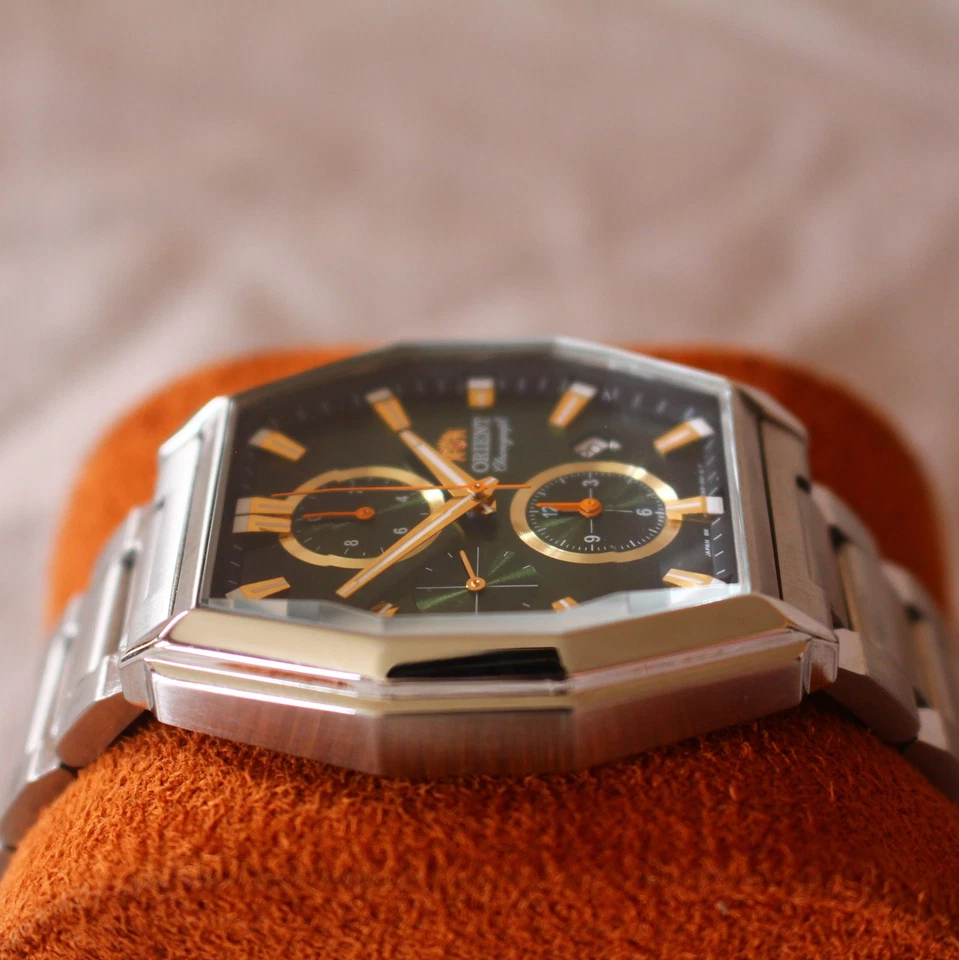 Orient Chronograph Green Dial Meca-Quartz Hexagonal Case Watch - c.2000s - image 4 of 4