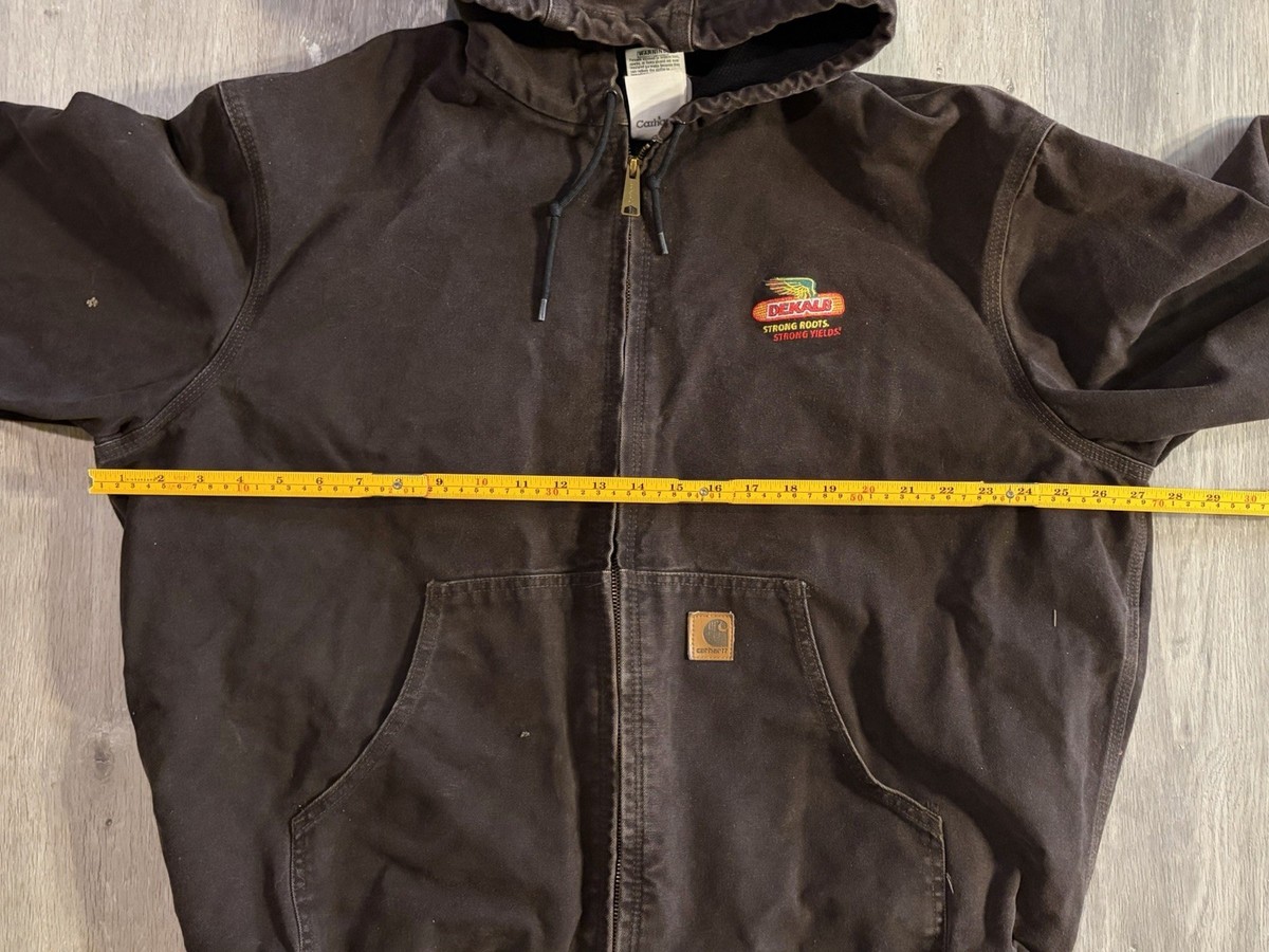 Vtg Carhartt J25 DKB Mens XL Insulated Work Jacket Brown Dekalb