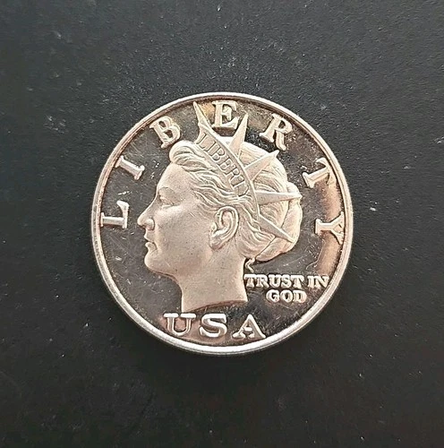 2003 NORFED Type II Big E $10 Torch Back Liberty 1 oz .999 Fine Silver Art Round