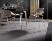 Stuhl Beige Design Wohnzimmer Esszimmer Holz StüHle Polster Lehnstuhl MöBel Neu