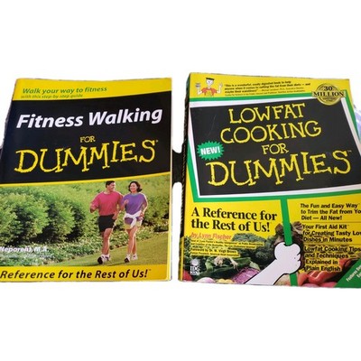 2 BOOKS FITNESS WALKING FOR DUMMIES LOWFAT COOKING FOR DUMMIES How to Get Fit VG