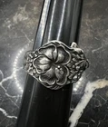 SZ 11 Vintage Sterling Silver Adjustable Spoon Estate Ring 925 Antique Floral