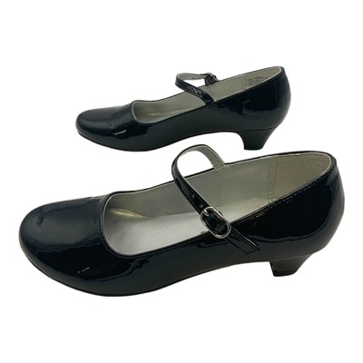 Nina Seeley Mary Jane Black Patent US Girls 13 Wide
