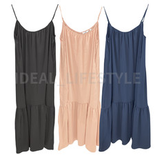UNIQLO Tiered Camisole Dress S-3XL Black Pink Navy A-Line Women 484300 NWT