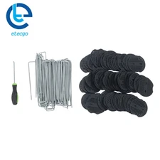 201 Pack 6" Landscape Staples Garden Stakes Galvanized Sod Staples With Gasket