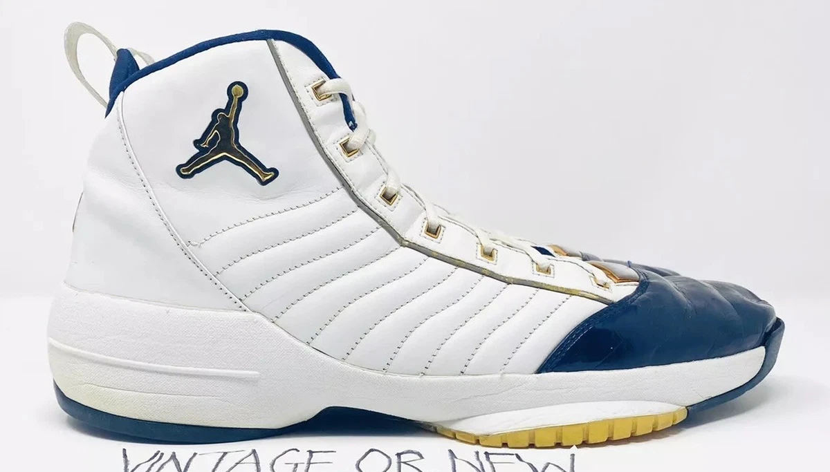 Nike Air Jordan 19 XIX SE, White / Metallic Gold / Midnight Navy; Men’s Size 7.5 2.jpg main image 4