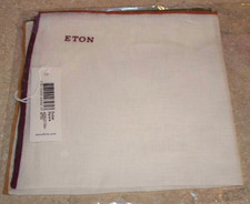 Eton Uni Subtle Multi Contrast Pocket Square Fine Orange Linen NWT