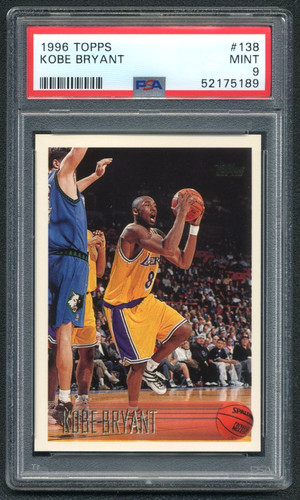 Kobe Bryant 1996-97 Topps PSA 9 Basketball Rookie Card RC Graded Lakers NBA #138