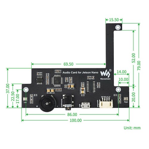Waveshare Audio Codec Module for Jetson Nano USB Audio Codec Driver-Free Sou KI - Afbeelding 6 van 8