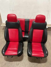 Jeep Tj Wrangler Leather Front And Rear Seat Set Red Black 2002-2006 165026 Jeep Tj Wrangler Leather Front And Rear Seat Set Red Black 2002-2006 165026