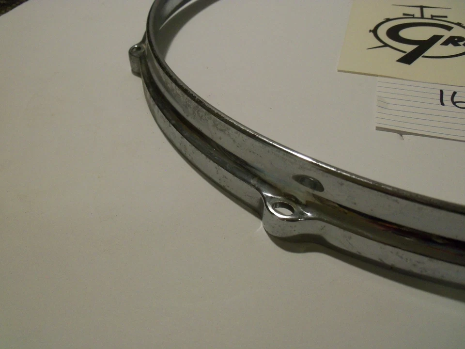 Gretsch USA Snare Drum Hoop 16" 8 Hole Batter Side Chrome Die Cast NOS - Image 3 of 3