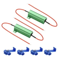 50W 50 Ohm Aluminum Shell Resistor, 2Pcs Housing Resistor with Clips, Green