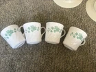 Vintage CorningWare Corelle Callaway Ivy Scalloped Coffee Tea Cups Set Of 4