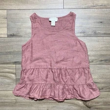 Cynthia Rowley Womens Linen Tiered Tank Top Size XS Mauve