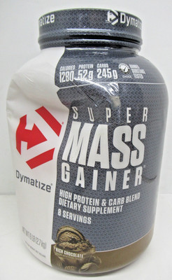 Dymatize Nutrition Super Mass Gainer Protein Powder, Rich Chocolate, 6lbs DENTED
