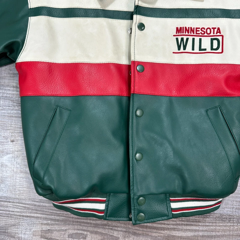 Kids Youth Unisex Minnesota Wild Fox Leather Jacket  Size S/8 - Image 4 of 4