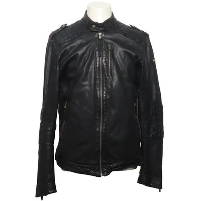 Tigha, Lederjacke, Herren, Größe: L, Schwarz, Leder, Einfarbig #YjZ