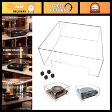Universal Turntable Dust Cover - Clear Acrylic Protector, Fits Most Record Playe