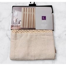 Lush Decor Dana Lace Shower Curtain Neutral Farmhouse Linen Look 72x72