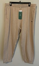 NWT Men's Lacoste Joggers 100% Cotton Logo Down the Leg Drawstring Waist Large