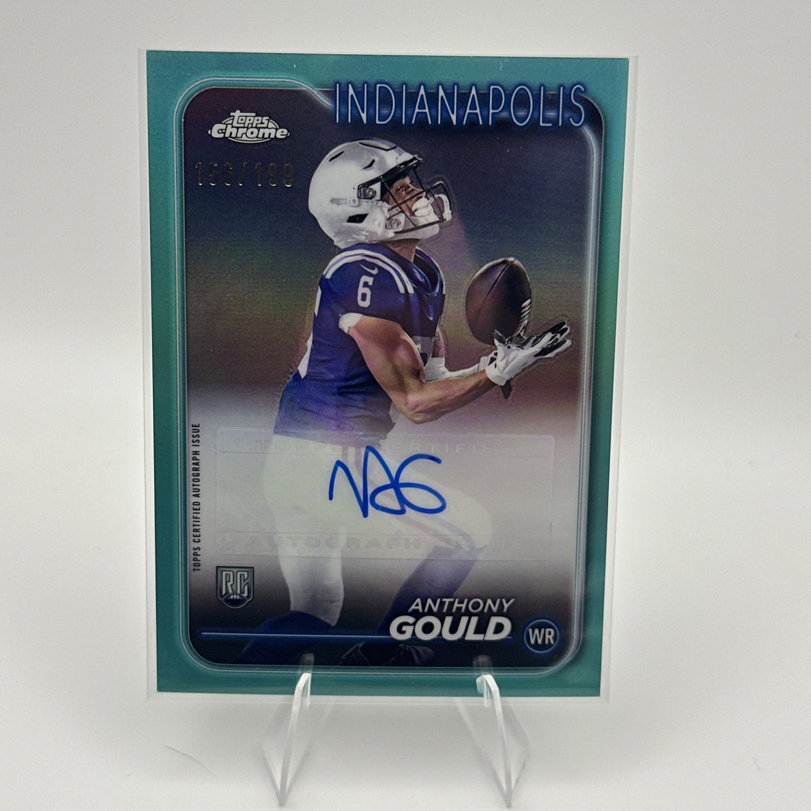 Anthony Gould Topps Chrome Rookie Autographs Variations #RAAGO Aqua Refractor