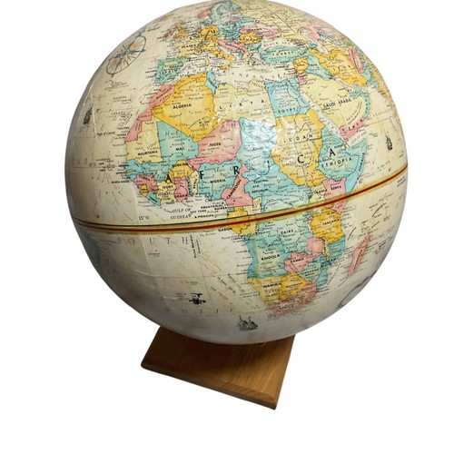 Replogle Vintage 12" Globo Legno Supporto Globemaster Rilievo Rialzato Rotante Design - Foto 6 di 9