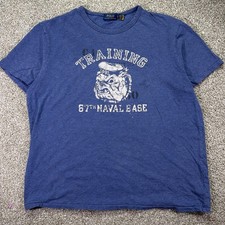 Polo Ralph Lauren Naval Base Training Bulldog Graphic Tee XL Faded