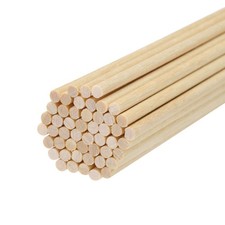 Round Wood Sticks 1/8x6" Dowel Rod Unfinished Hardwood Stick Craft 50Pcs
